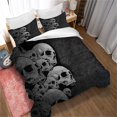 thumbnail image 1 of Gothic Skull Duvet Cover | 2-sided Reversible Duvet Cover With Matching Pillowcase, Blue), 1 of 5