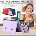 thumbnail image 3 of Phone Case for Samsung Galaxy A13 4G Wallet Cover with Tempered Glass Screen Protector and Ring Stand Credit Card Holder Slot Leather Cell A 13 LTE 2022 13A SM-A135U Women Girls Purple, 3 of 13