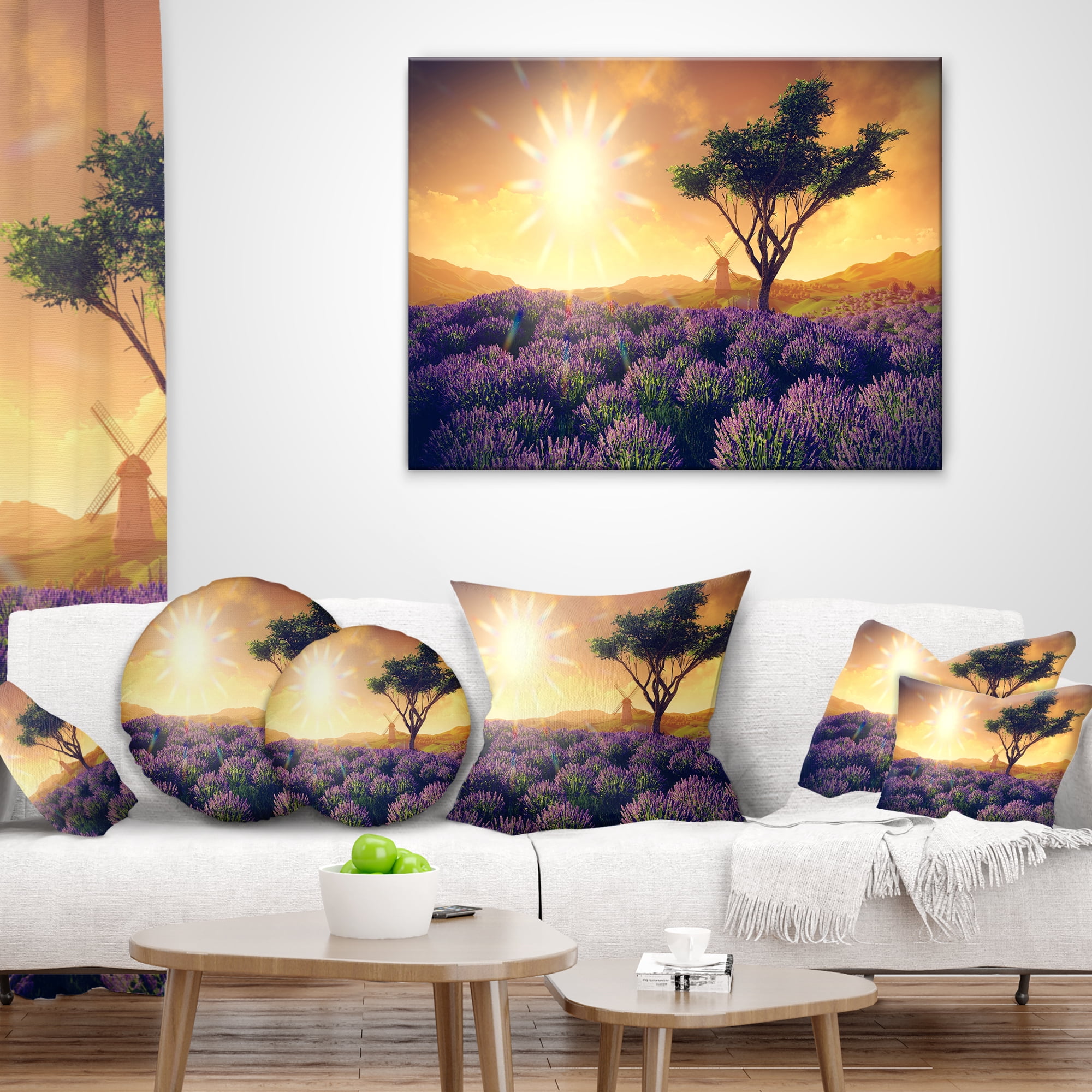 Designart 12" x 20" Purple Polyester Throw Pillow