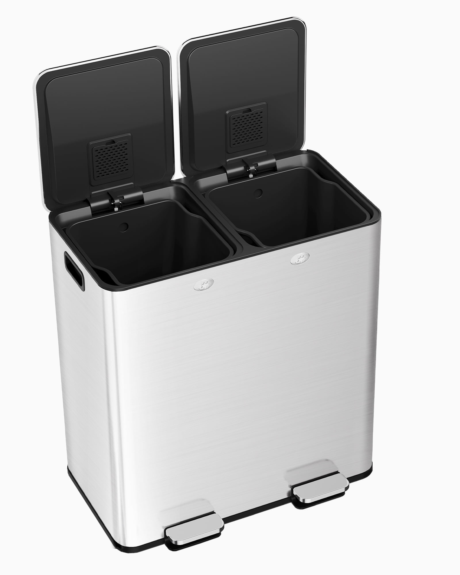新品【DULTON】2 COMPARTMENT BIN 60 BENESKY 16 Gallon Stainless Steel Trash Can, 60L Dual
