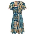 thumbnail image 5 of Traditional Ornate Portuguese Pattern Dress Summer Street Style Dresses Female Short Sleeve Printed Sundress, 5 of 7