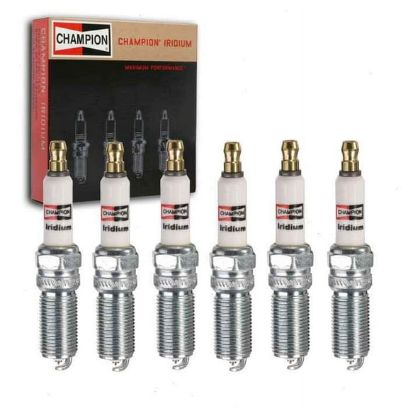 6 pc Champion Iridium Spark Plugs compatible with Ford Transit-350 3.5L V6 2015-2019