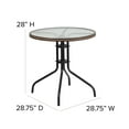 thumbnail image 6 of Flash Furniture 28'' Round Glass Metal Table with Dark Brown Rattan Edging and 4 Dark Brown Rattan Stack Chairs, 6 of 12