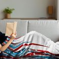 thumbnail image 3 of 4th of July Soft Flannel Fleece Throw Blanket, Independence Day Themed Stars and Swirled Stripes Composition, Cozy Plush for Indoor and Outdoor Use, 50" x 70", Red White and Navy Blue, by Ambesonne, 3 of 5