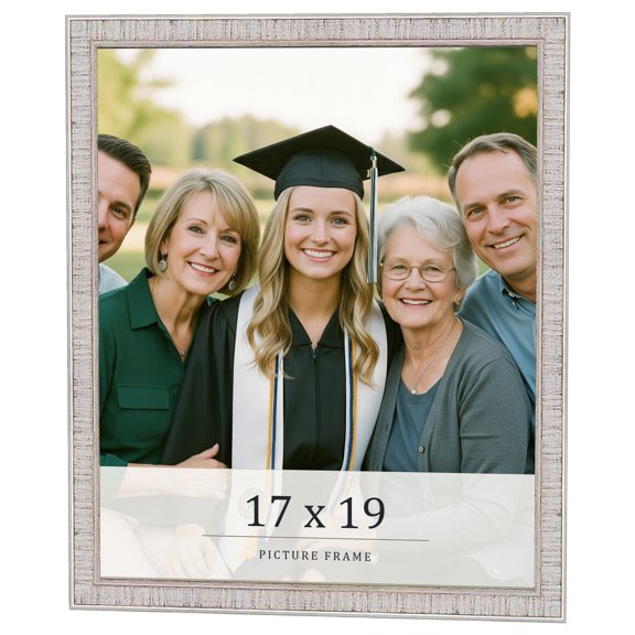 17x19 Frame White Real Wood Picture Frame Width 0.75 inches | Interior Frame Depth 0.5 inches |