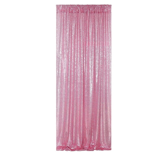 SLYNSHome Pink Sequin Backdrop Curtain Panels 2ft x8ft Sheer Pink Curtains Backdrop Photo Backdrop Curtains for Wedding Birthday Party Background Decor