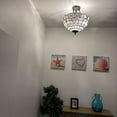 thumbnail image 3 of Tiffany Ceiling Lights White Stained Glass Baroque Style LED Bulbs Included for Bed Room Living Room Entryway16"W*16"D*16"H, 3 of 5