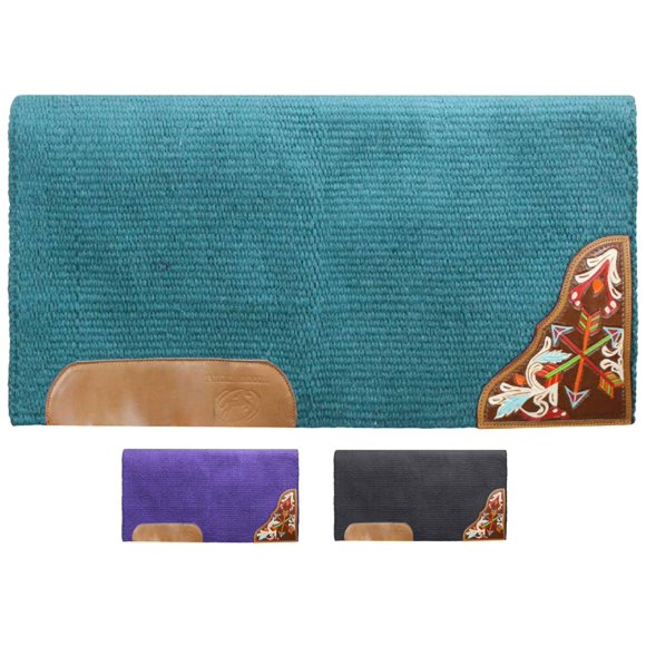 Tahoe Tack 34" x 36" Kaye Arrow Solid New Zealand Wool Western Saddle Blanket Pad…