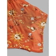 thumbnail image 6 of Orange Floral Beaded Halter Mini Dress With Embroidered Corset Fit And Asymmetrical Hem, 6 of 8