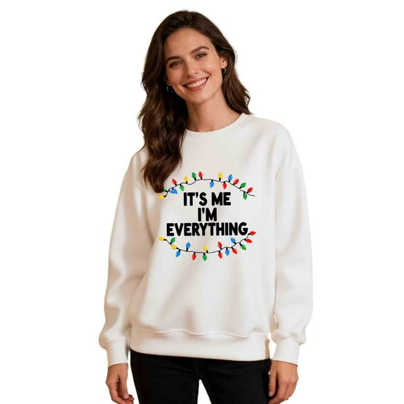 VBVC Unisex Plus Size Christmas Light Sweatshirt,Ladies Christmas Reindeer Pullover,Xmas Holiday Party Top For Men,White,Size S