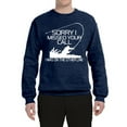 thumbnail image 2 of Missed Your Call Fishing Line Joke Fishing Unisex Crewneck Graphic Sweatshirt, Vintage Heather Navy, X-Large, 2 of 3