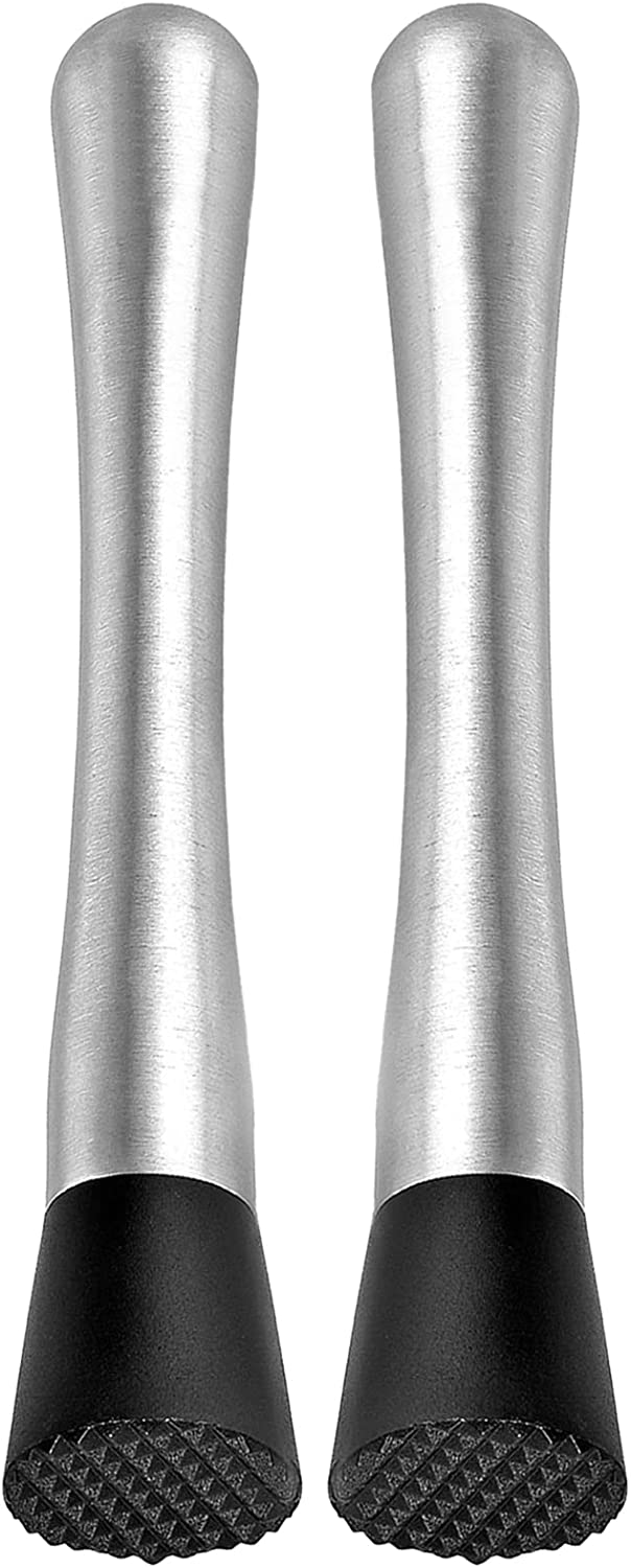 2Pcs Muddler for Cocktails Set 8" Drink Muddler Set Long Muddler Old