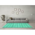 thumbnail image 3 of Ahgly Company Indoor Square Abstract Turquoise Blue Modern Area Rugs, 3' Square, 3 of 4