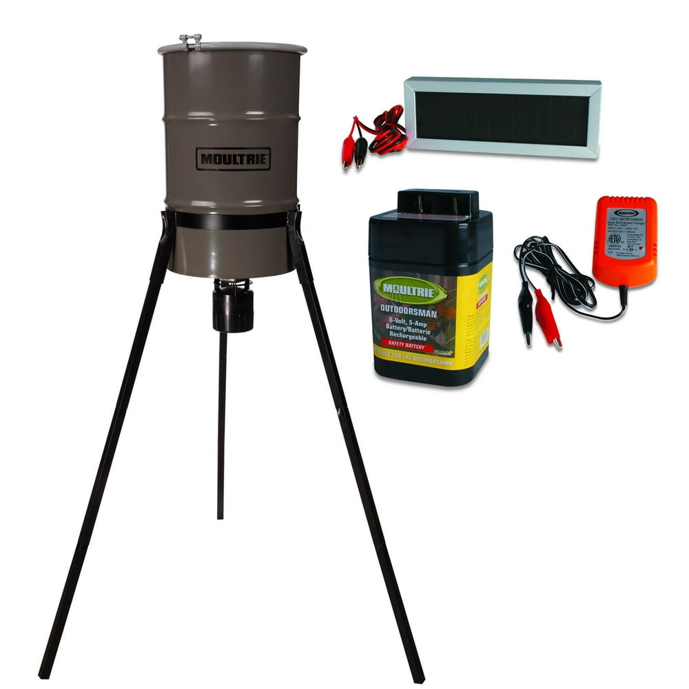 MOULTRIE ProHunter Tripod Deer Feeder + Battery & Charger + Solar