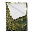thumbnail image 2 of Tree Soft Flannel Fleece Blanket, Bench Under Timber Tree by Riverside Epic Countryside Rural Relaxing Resting Space Scenery, Cozy Plush for Indoor and Outdoor Use, 70" x 90", Green, by Ambesonne, 2 of 5