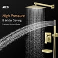 thumbnail image 3 of Brushed Gold Shower System with Tub Spout, Pressure Balanced Bath Tub Shower Faucet Set Complete with Valve, Shower System with Rain Shower Head with Handheld, XB6305F18-BZ, 3 of 6