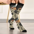 thumbnail image 5 of FORMRS Womens Knee High Socks Casual Long Thick Travel Daily Wear, 2 Pairs, Black Skeleton, 5 of 6