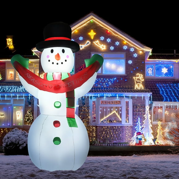 Costway 6 FT Inflatable Christmas Snowman w/ LED Lights Blow Up Outdoor Yard Decoration