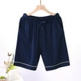thumbnail image 2 of SROBPTY Mens Pajama Shorts, Man Fashion Solid Loose Sleeping Pajamas Shorts Pants Navy XXXXL, 2 of 3