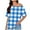 Light Blue, variant on YUGYXL Women's Off Shoulder Shirt Fashion Plaid Short Sleeve Crewneck Tee Shirts Spring Loose Comfort Casual Tops Light Blue S