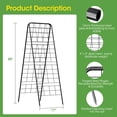 thumbnail image 4 of Metal Trellis Heavy Duty 50.4"x17", Adjustable A-Frame Garden Trellis for Climbing Plants, Black Rust-Proof Metal Cucumber Trellis with Dense Grid Design for Raised Beds, Tomatoes, Outdoor Vines 1 Pc, 4 of 9