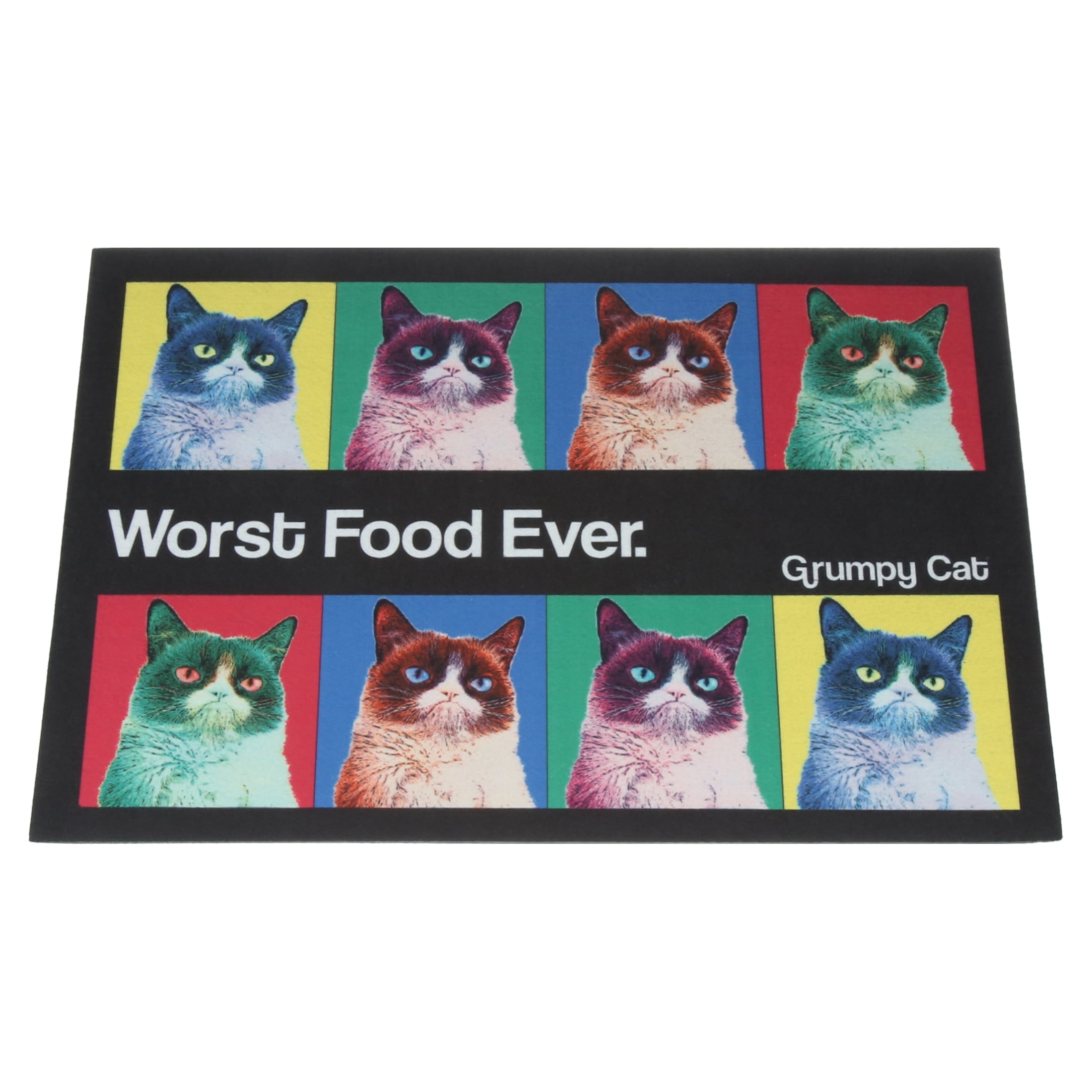 Grumpy Cat Pop Art Non-Slip Pet Food Mat