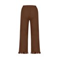 thumbnail image 6 of Timegard Pants for Women Ruffle Straight Leg Casual Loose Lightweight Elastic Waist Trousers Solid Color, 6 of 6