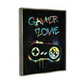 thumbnail image 3 of Stupell Industries Gamer Zone Vintage Controller Neon Paint Splatter Graphic Art Luster Gray Floating Framed Canvas Print Wall Art, Design by Victoria Barnes, 3 of 5