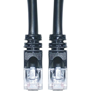 Cat6 Ethernet Cable, 24AWG, RJ45 Gold Plate Connector, ETL, 4 Pair Stranded Copper, Snagless Mold Boot Unshielded Twisted Pair (UTP) Internet Network Patch Cable, 10 Foot, Black, CableWholesale