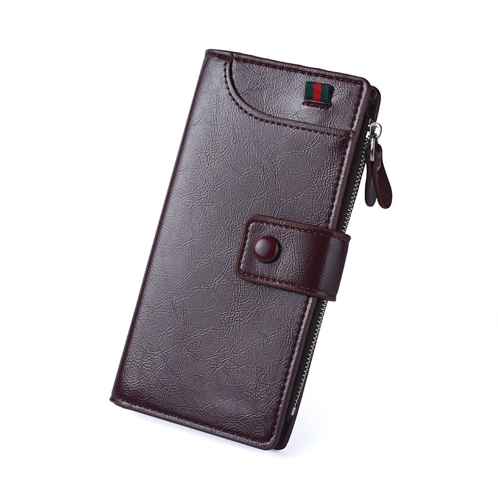 Women's Genuine Leather Wallet RFID Blocking Credit Card Holder Zipper