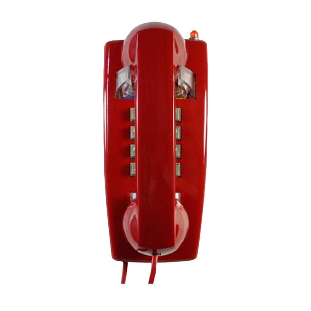 Corded Wall Telephone for Kitchen Red