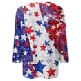 thumbnail image 4 of 250th Anniversary USA Shirt Women America 250 Shirt 3/4 Sleeve Patriotic Flag Print Tops 1776-2026 Tshirt Gifts 4th of July Tshirt, 4 of 5