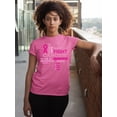 thumbnail image 3 of Love Faith Fight Breast Cancer Awareness Support Family Friends Run Walk Marathon Women's T-shirt, S, Azalea Pink, 3 of 5