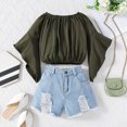 thumbnail image 2 of LUOGENLI Toddler Girl Summer Outfits 5T Summer Toddler Girls Long Sleeve Green Tops and Pants Outfits Clothes Set for Child Clothes Girls Summer Outfits Size 7-8 8-9 Years, 2 of 7
