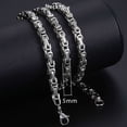 thumbnail image 2 of 5mm Byzantine Box Link Necklace Chain Stainless Steel Jewelry For Men 22inch 24inch, 2 of 4