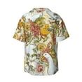 thumbnail image 5 of Uemuo Ducks and Flowers Pattern Cotton Linen Short Sleeve Shirts,Casual Lightweight Button Down Shirts,Vacation Beach Summer Tops-Medium, 5 of 7