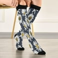 thumbnail image 5 of 1 Pairs Vintage Daisy Compression Socks for Women Men Knee High Stocking for Running, Athletic, Medical Gift, 5 of 7