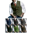 thumbnail image 1 of Chaleco ajustado para hombre Nikou a cuadros con escote en V y mayor durabilidad, 1 of 6
