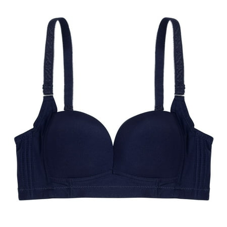 

Women Sexy Seamless Bra Underwear Push-up Wire Free Thin Bra Padded Gather Women Intimates P2 Dark blue 80B