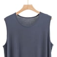 thumbnail image 5 of Bovxnpu Men's Nightshirt Sleeveless Sleep Shirt Nightgown Sleeveless Nightgown Cotton Crew Neck Comfortable Loose Sleepwear, 5 of 6