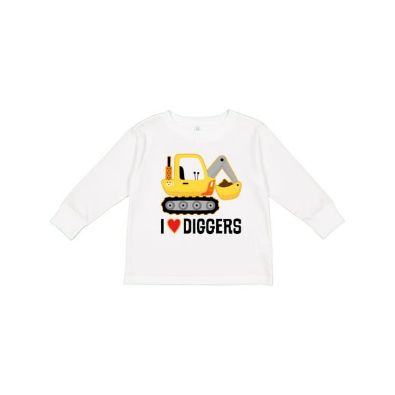 Inktastic Construction Truck I Love Diggers Boys or Girls Long Sleeve Toddler T-Shirt