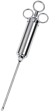 2 In 1 Stainless Steel Needles Spice Syringe Kitchen Cooking Meat Tenderizer Flavor Injector for Bbq Meat Tenderizer With 48 Stainless Steel Ultra Sharp Needle Blades