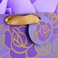 thumbnail image 6 of 13" Large Gift Bag with Tissue Paper (Purple Flowers,Gold Accents) for Birthdays,Mother's Day,Bridal Showers,Weddings,Retirements,Anniversaries,Engagements,Any Occasion,(Pack of 2), 6 of 6