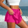 thumbnail image 5 of Inleife Fashion Women Casual Shorts Casual Solid Color Pleats Pocket Beach Shorts Beach Swim Trunks, 5 of 6