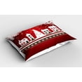 thumbnail image 2 of Ambesonne Christmas Pillow Sham, Winter Theme Tree, 26" X 20", White Red, 2 of 2