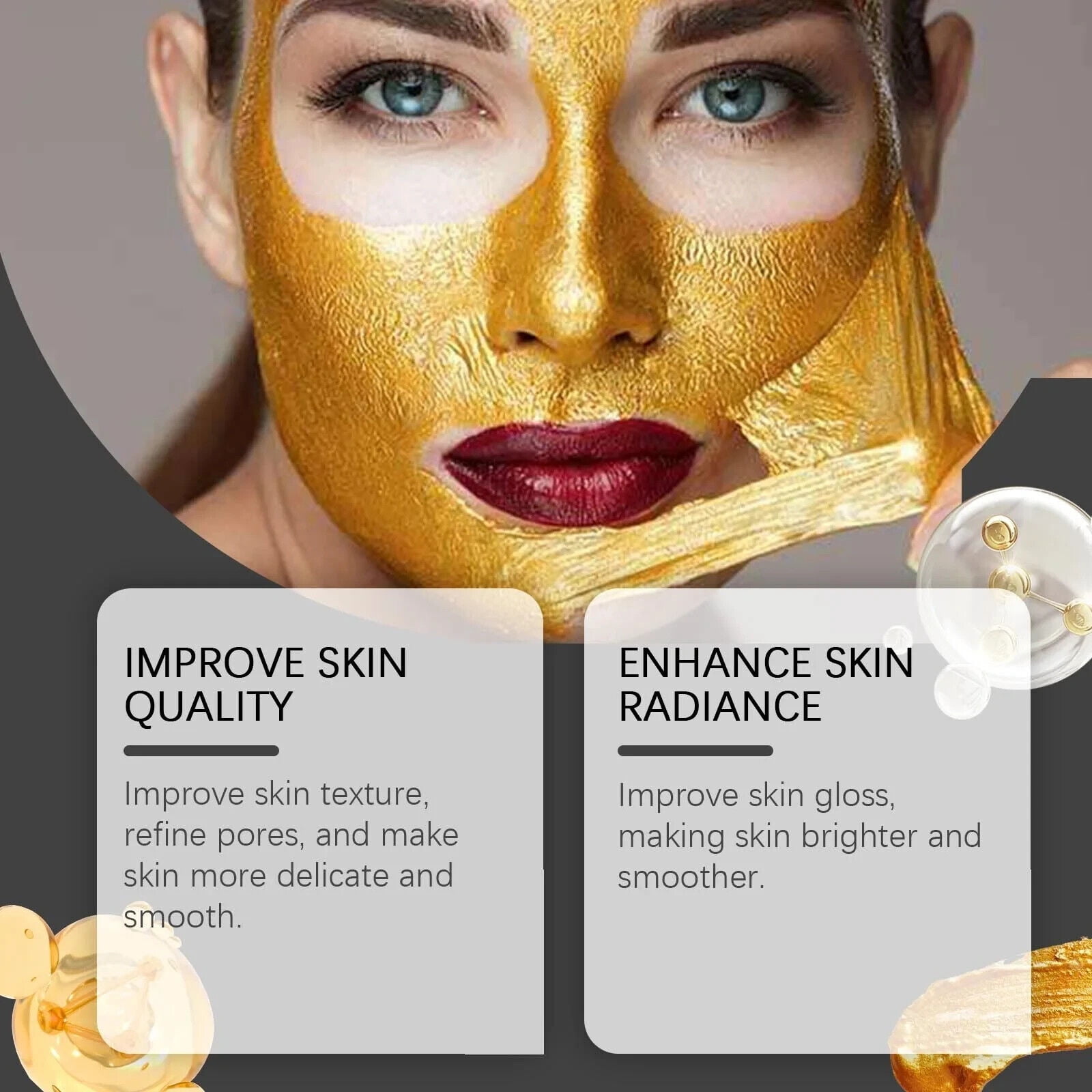 Revive Gold Peel Off Mask, Anti aging Face Peeling masks with 24K