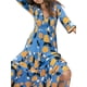 thumbnail image 2 of TRKIYQC Vestido largo bohemio para mujer, casual, floral, cuello en V, manga 3/4, para fiesta en la playa, vacaciones TRKIYQC  moda, 2 of 6