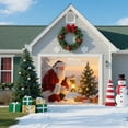 thumbnail image 5 of Darzheoy Christmas Garage Door Cover Santa Claus and Tree Design Large Waterproof Reusable Outdoor Decor for Home Yard, 5 of 6
