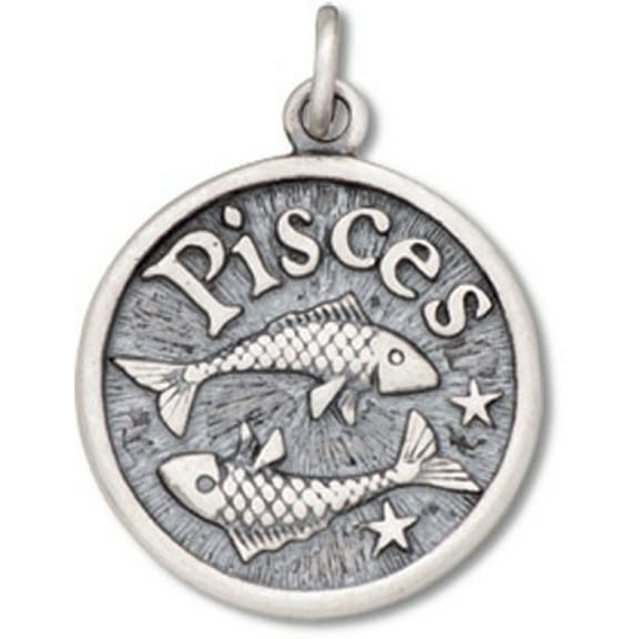 Sterling Silver 16" .8mm Box Chain Pisces Fish Intuitive Zodiac Horoscope Symbol Pendant Necklace