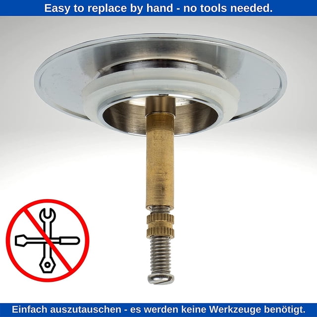 Tapón de ba?o de 70 mm, con doble junta, altura ajustable, tapón de ba?o universal, válvula de lavabo, latón endurecido con acabado cromado, desagüe de ba?o a prueba de herrumbre ZefeiWu 1327534208108